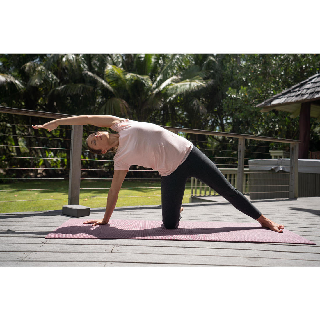 T-shirt yoga doux femme en coton