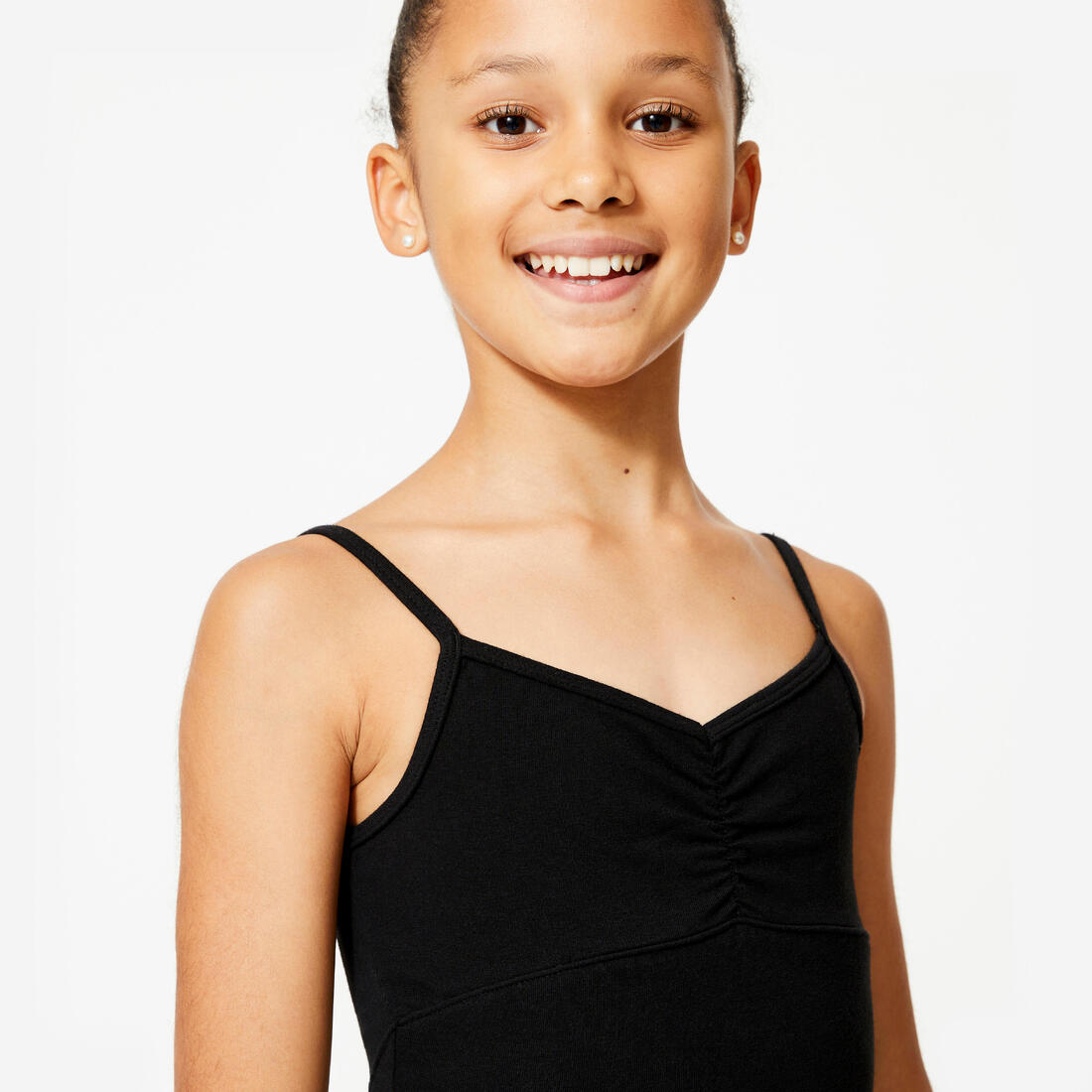 Justaucorps danse classique noir fines bretelles filles