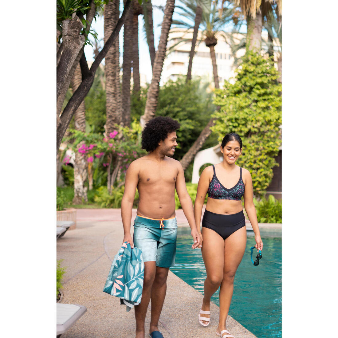 Sandale claquette piscine femme slap 100 basic