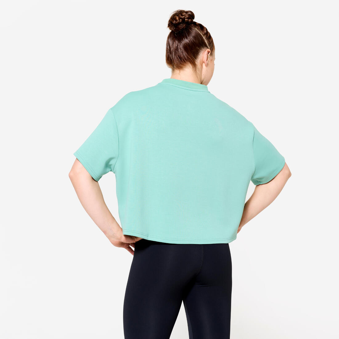 Tee shirt de crossfit® crop top femme, vert
