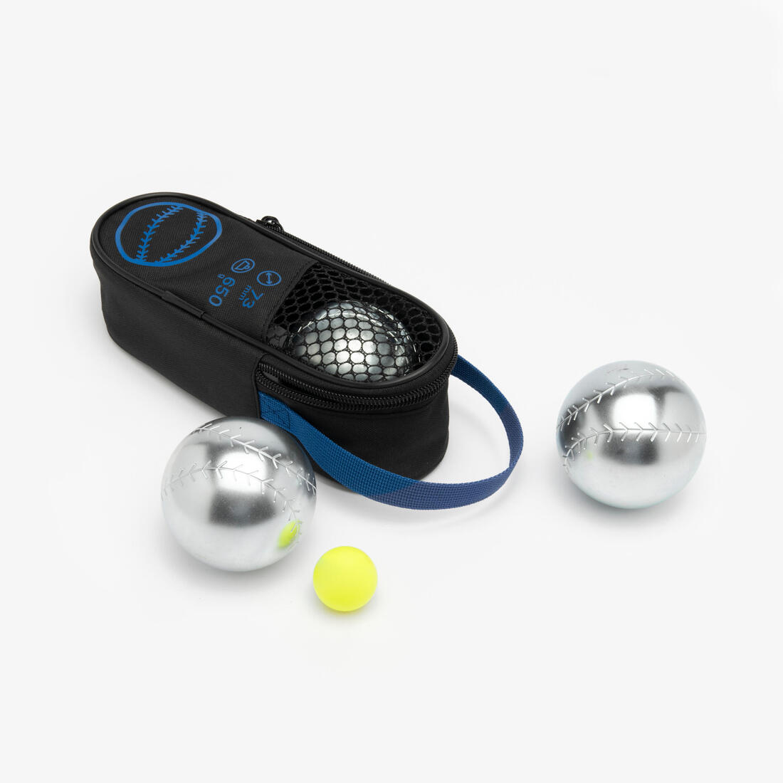 JEU DE 3 BOULES DE PETANQUE LOISIR 500 BASEBALL