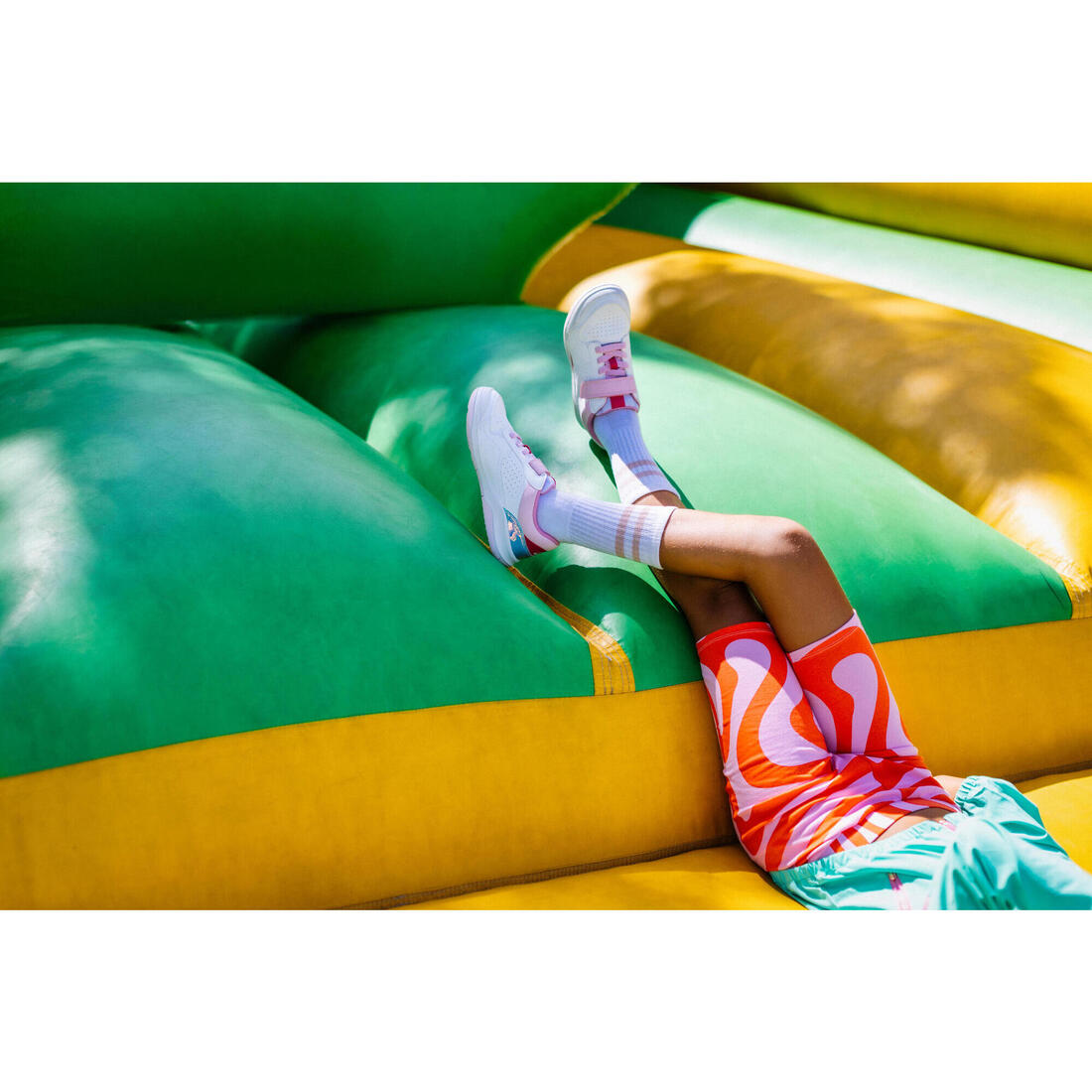 Cycliste multisport coton fille, imprimé rose