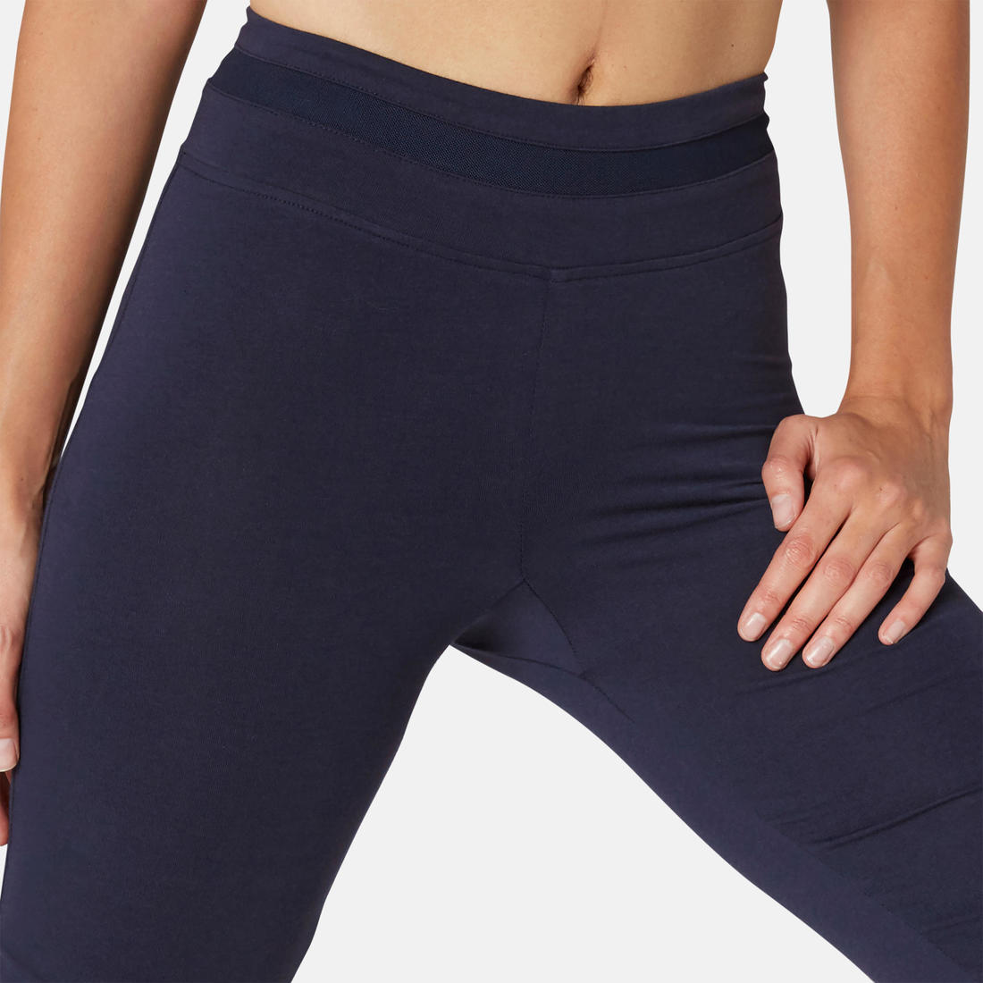 Legging Coton Extensible Fitness Taille Haute avec Mesh Violet