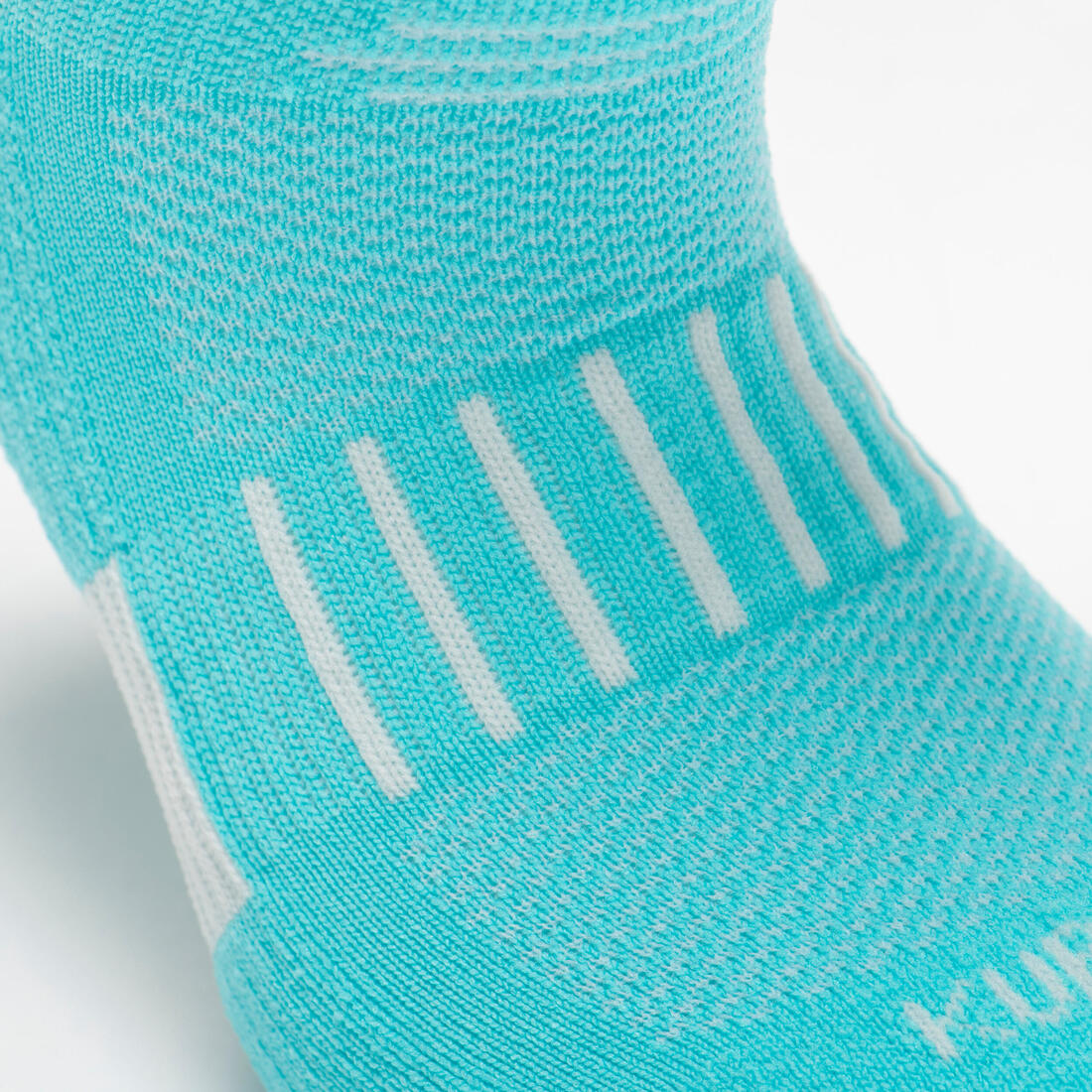 Lotx2 de chaussettes running confort enfant - kiprun 500 mid mauve et rayé