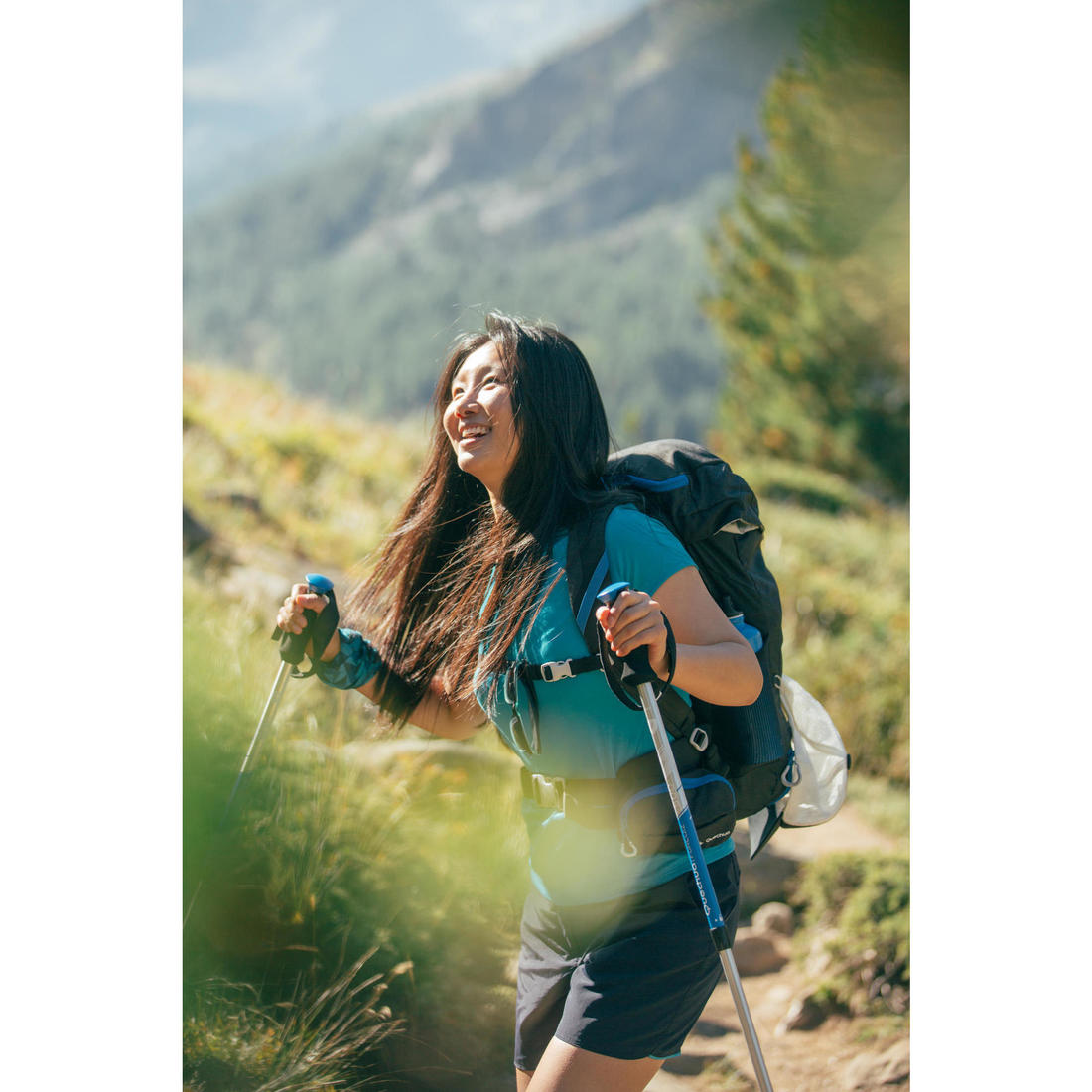 T-shirt manches courtes de randonnée montagne - MH100 - Femme