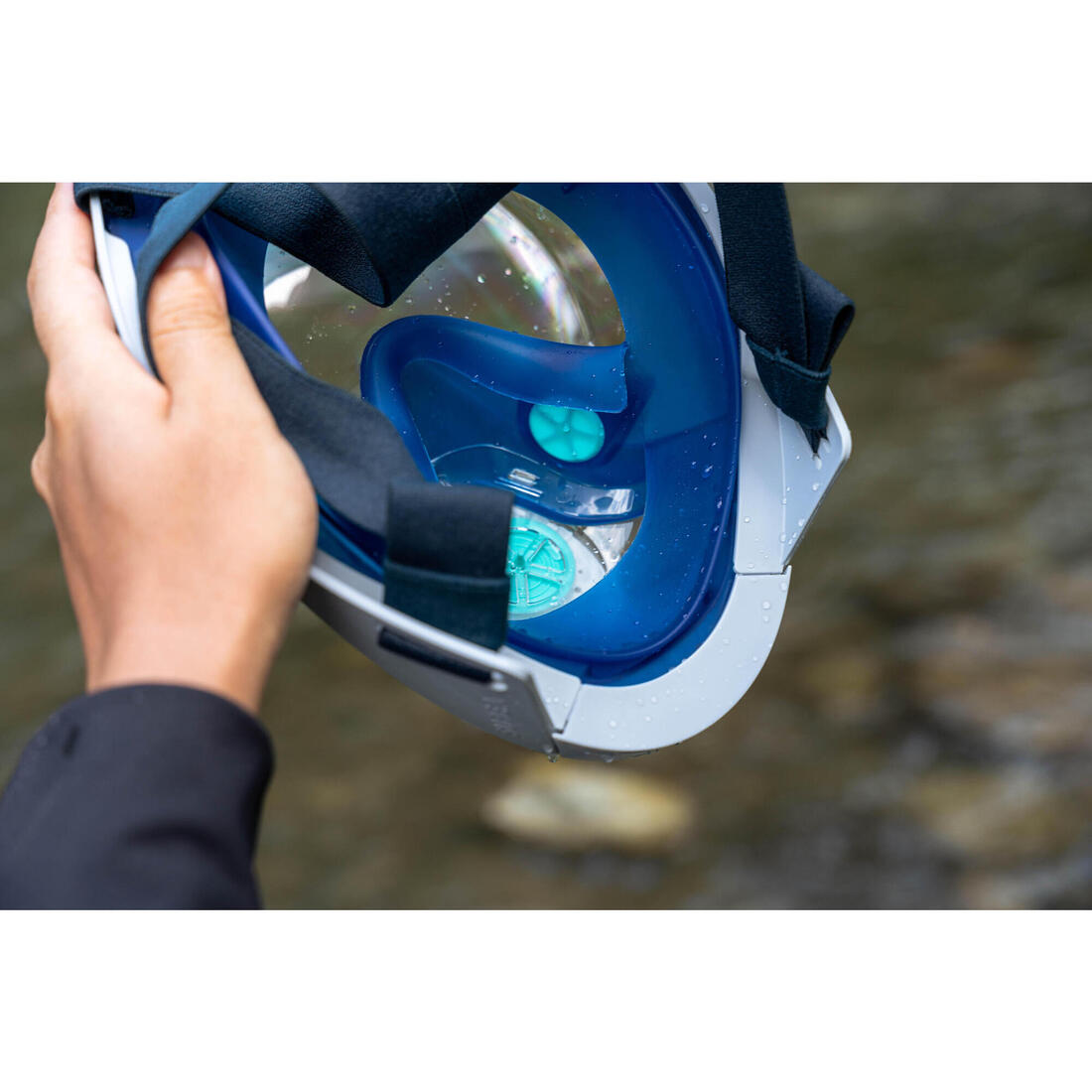 Masque snorkeling surface easybreath + avec valve acoustique > 10 ans - jungl
