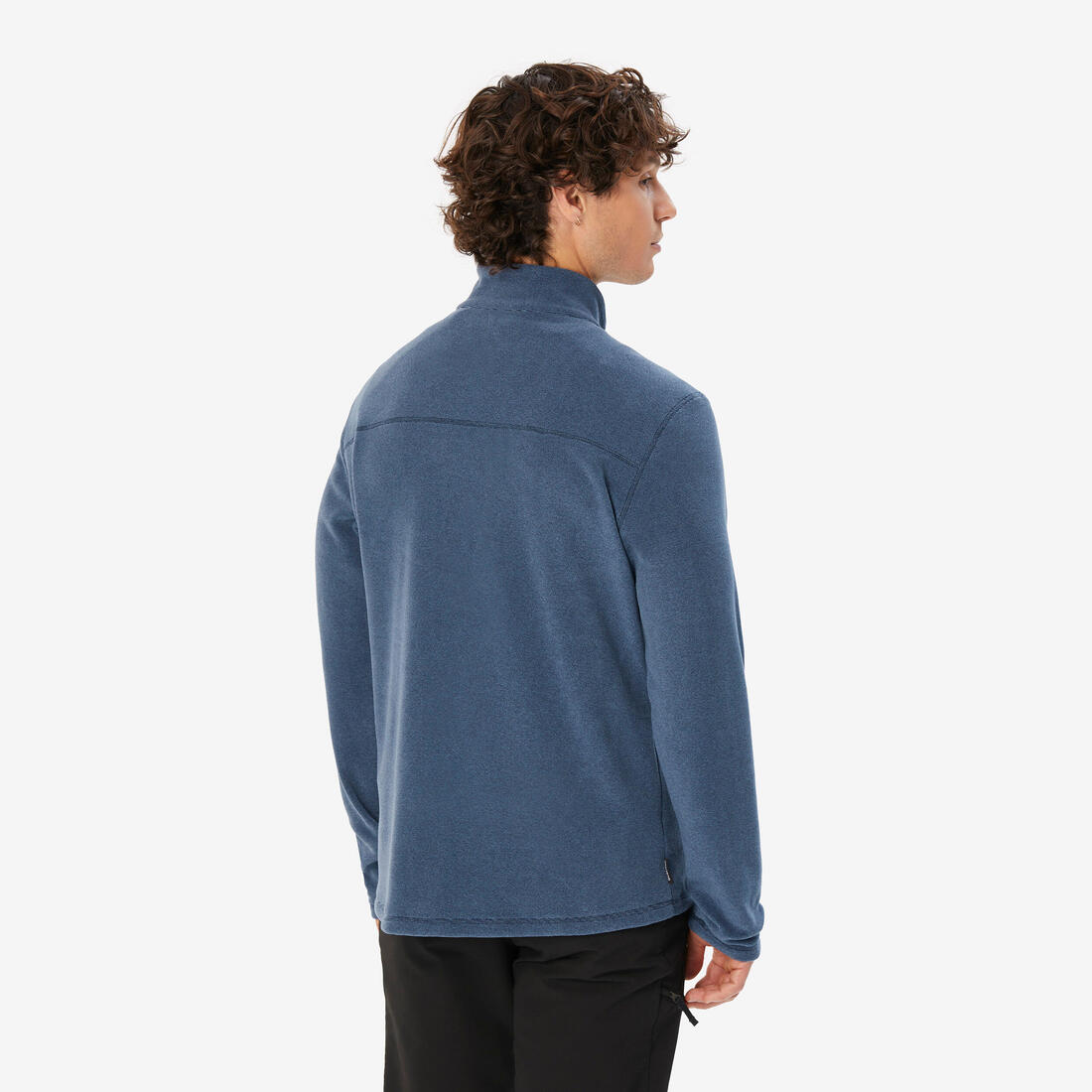 Polaire de randonnée montagne homme, MH100 demi zip bleu
