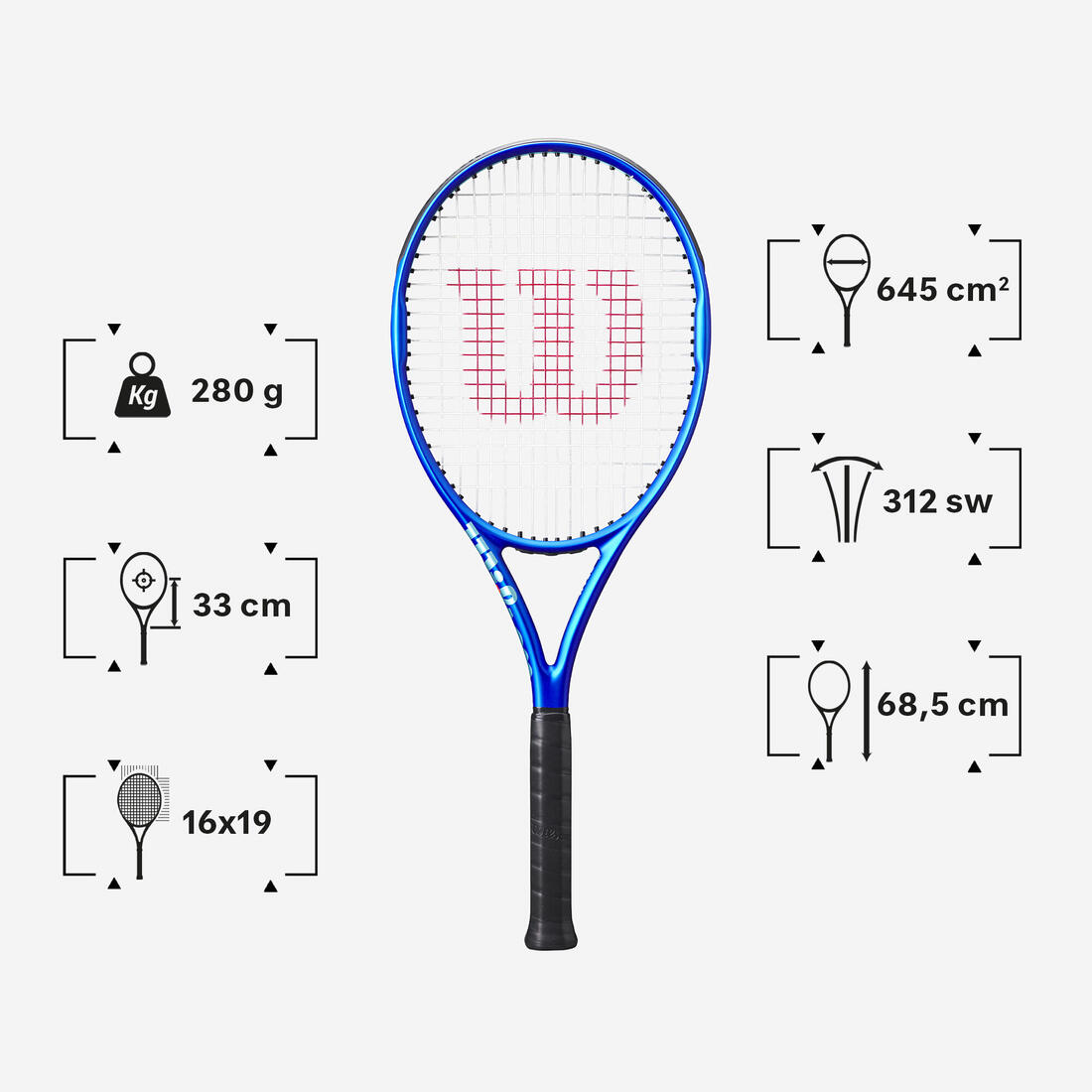 Raquette de tennis adulte - Wilson Ultra Team V5 280g bleu