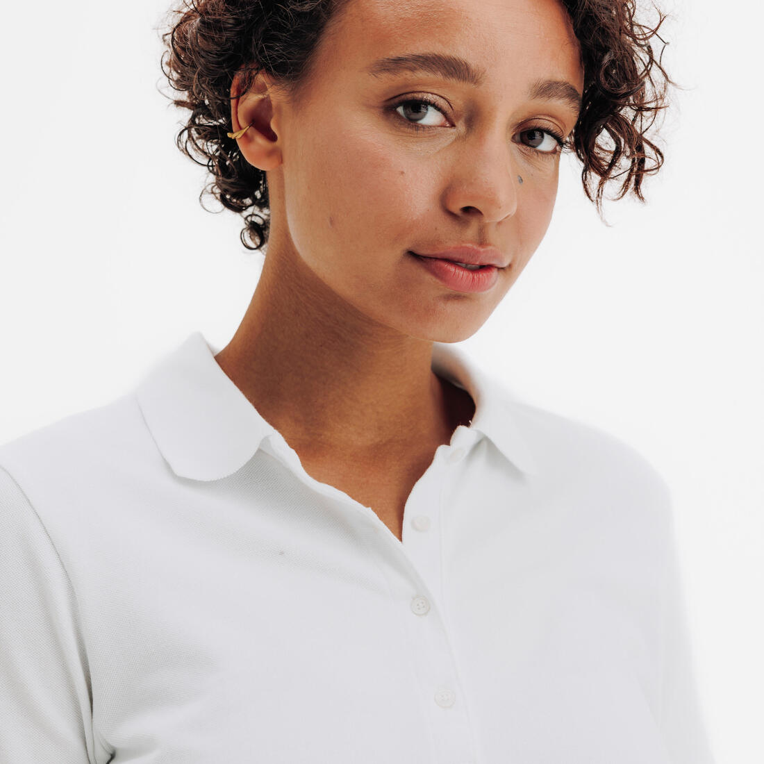 Polo golf en coton polyester manches courtes femme, MW500 beige clair