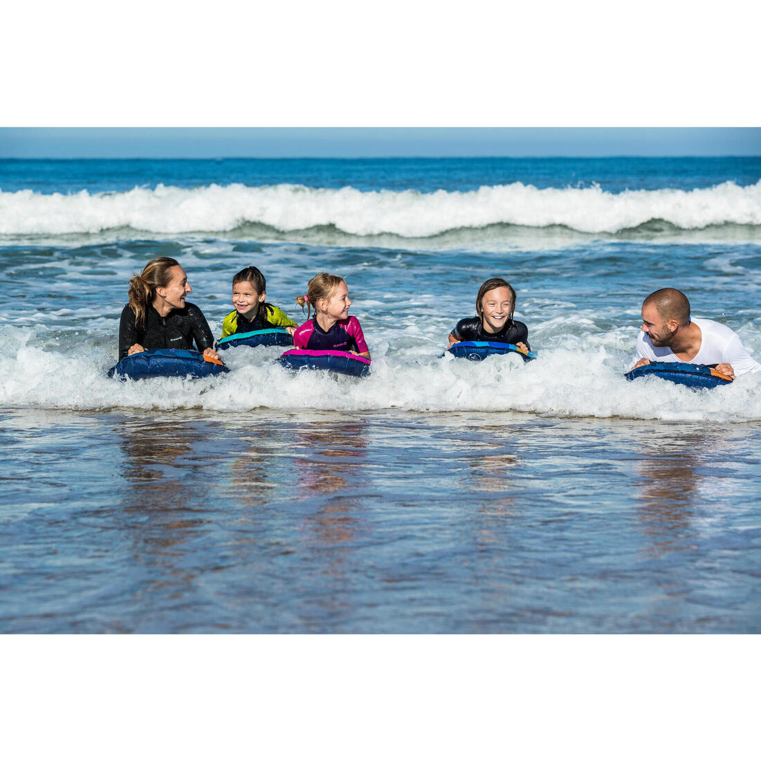 BODYBOARD DECOUVERTE GONFLABLE - COMPACT BLEU (25-75KG)