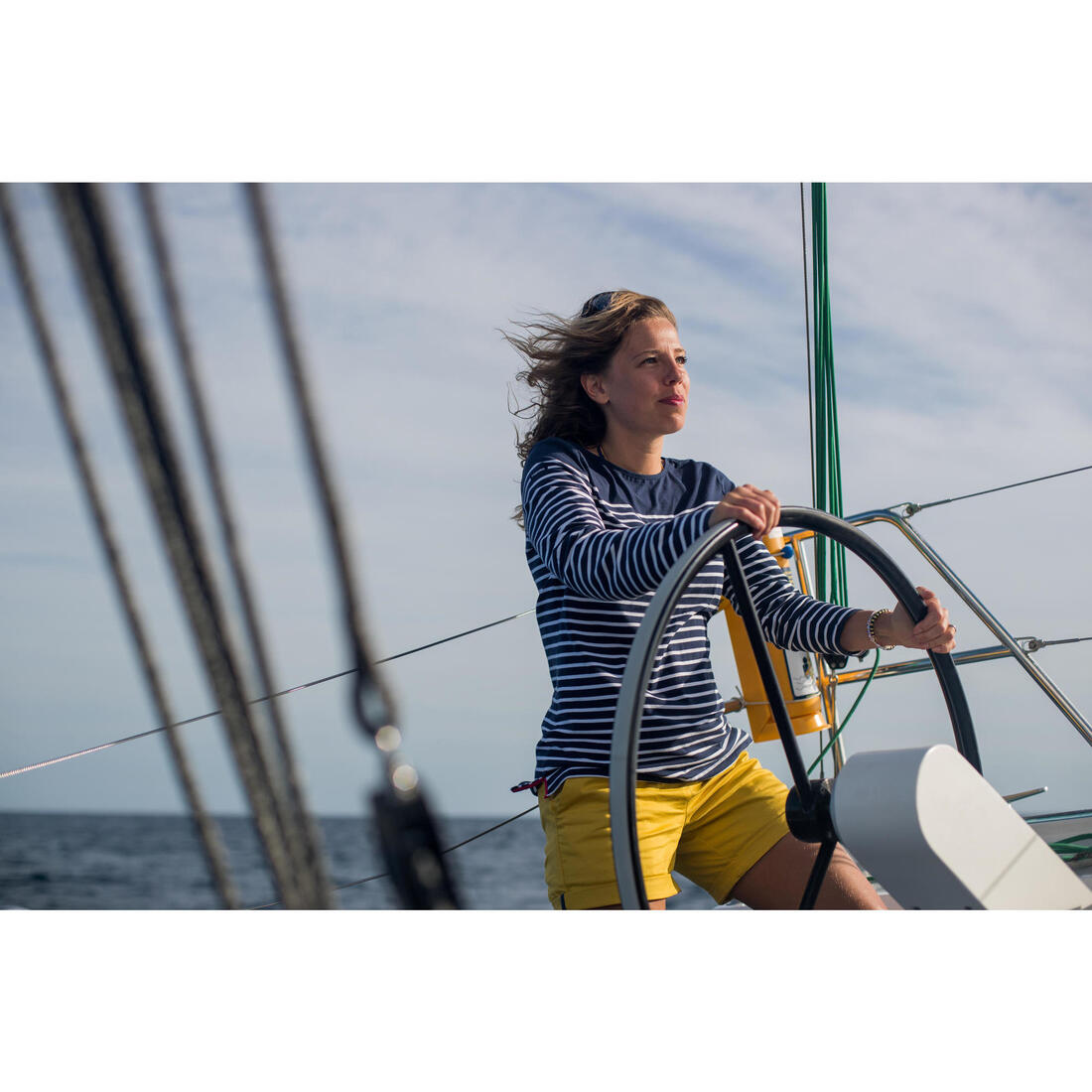 T-Shirt Manches longues - marinière de voile femme Sailing 100