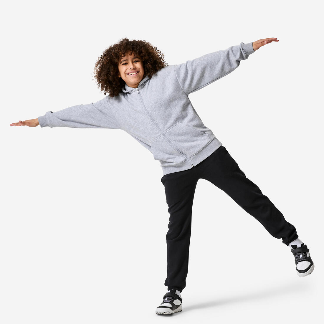Sweat loose zippé avec capuche foncé