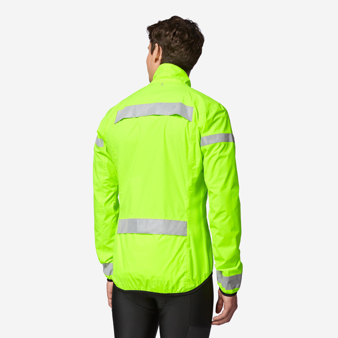 Veste vélo route manches longues coupe-pluie homme - visible EN17353