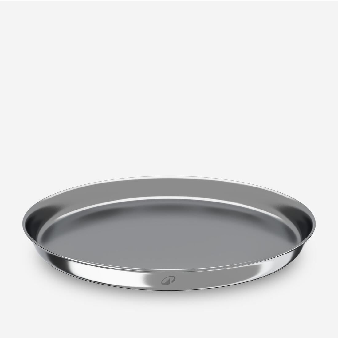 Assiette de camping grande taille XL en acier inoxydable, Ø23cm