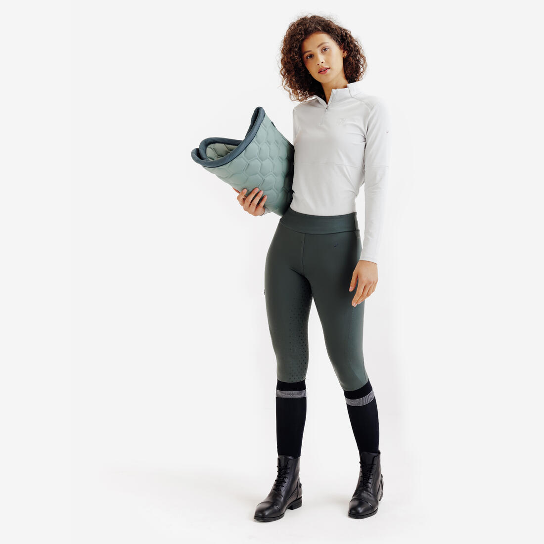Legging équitation full grip Femme - 500 marine