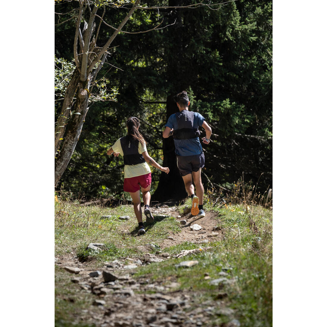 Short de trail running baggy femme noir