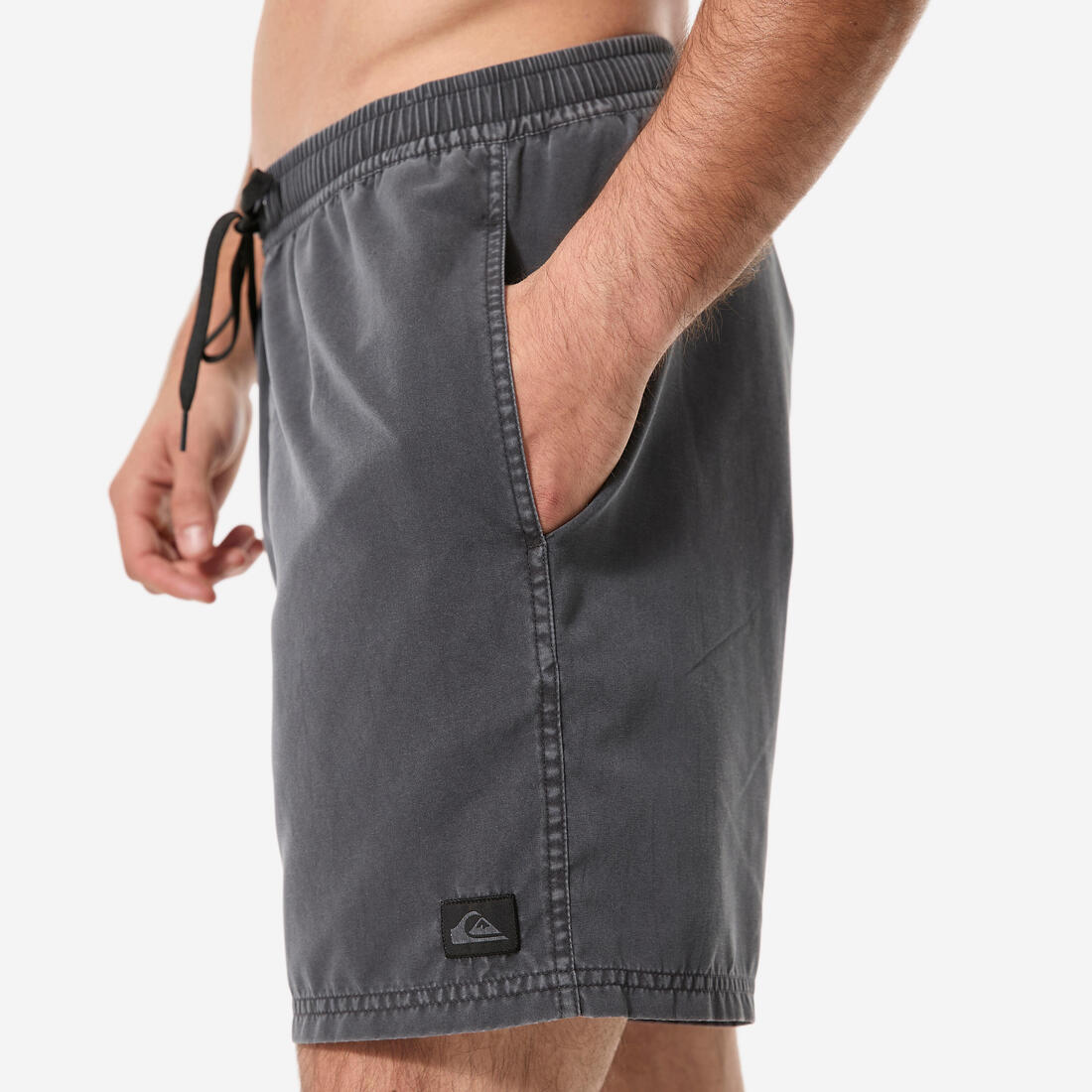 Boardshort surf short de bain Quiksilver mi-long 17' ceinture élastique, noir