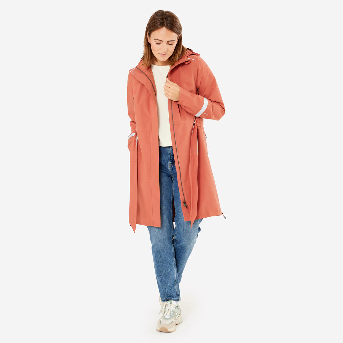 Trench femme imperméable avec capuche - vélo ville