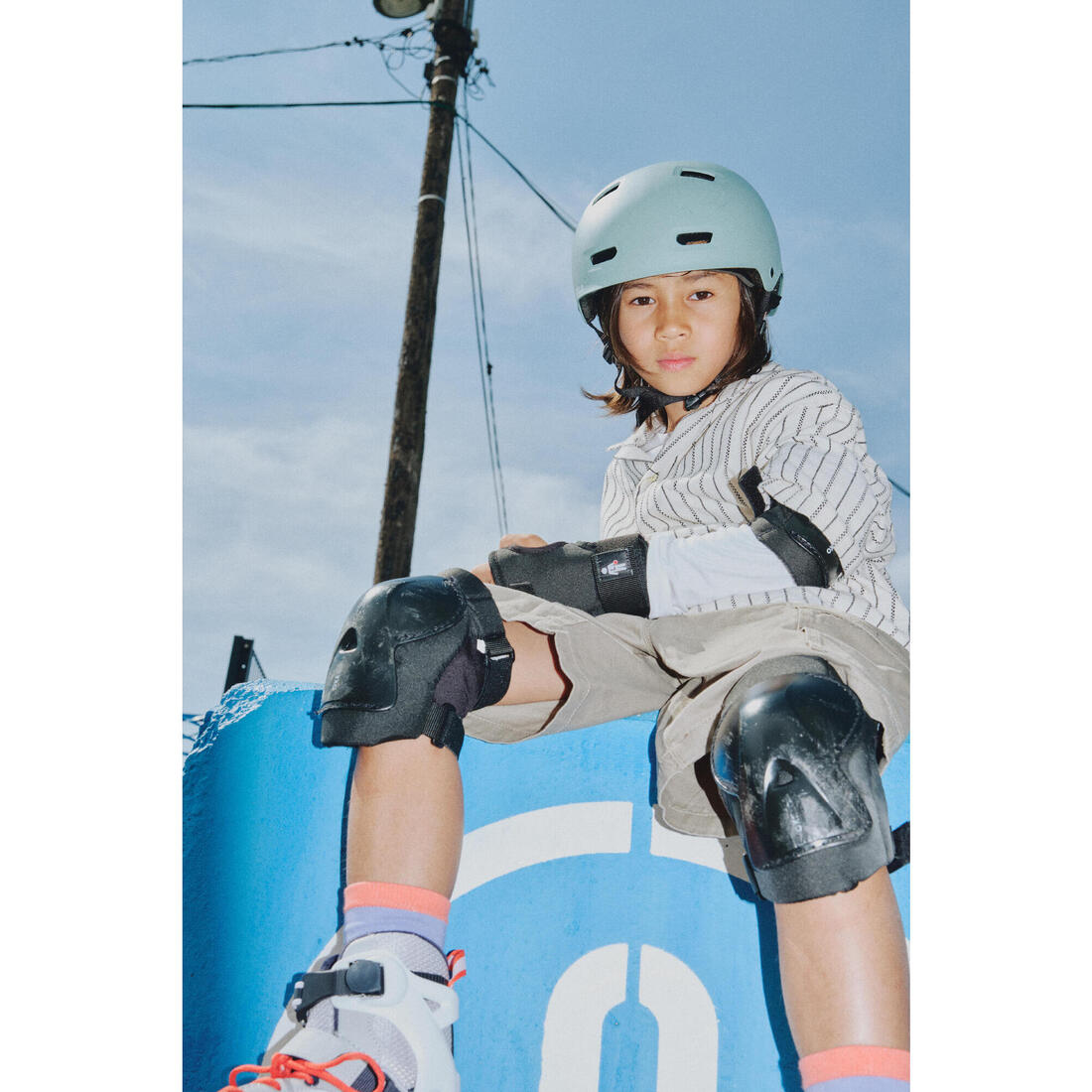 Set 3x2 protections roller trottinette skate enfant PLAY