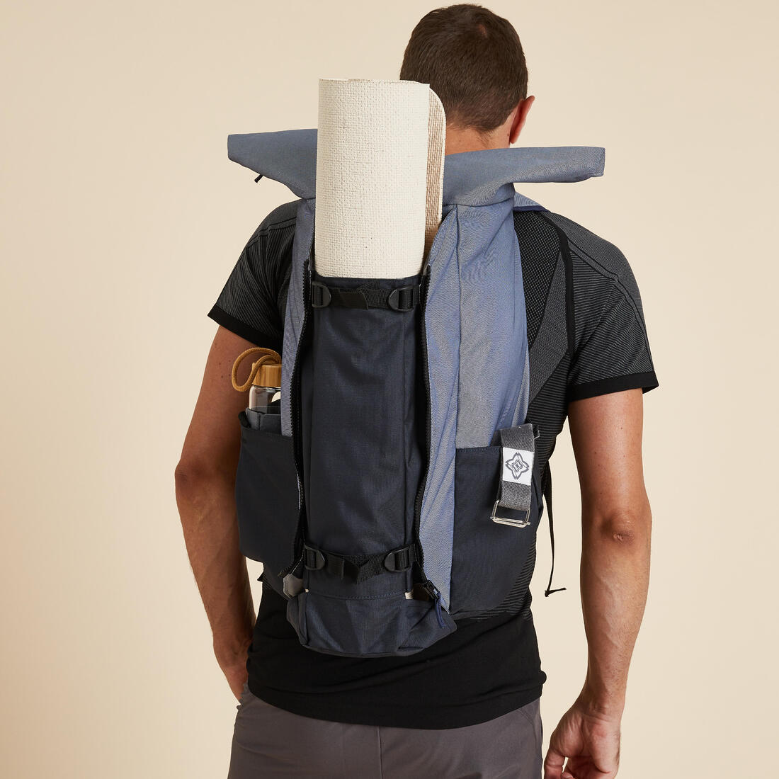 Sac à dos tapis de yoga 35L, gris
