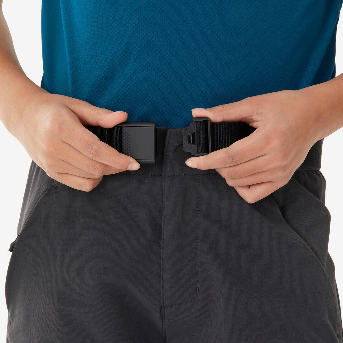Pantalon de randonnée softshell - mh550 noir - enfant 7-15 ans