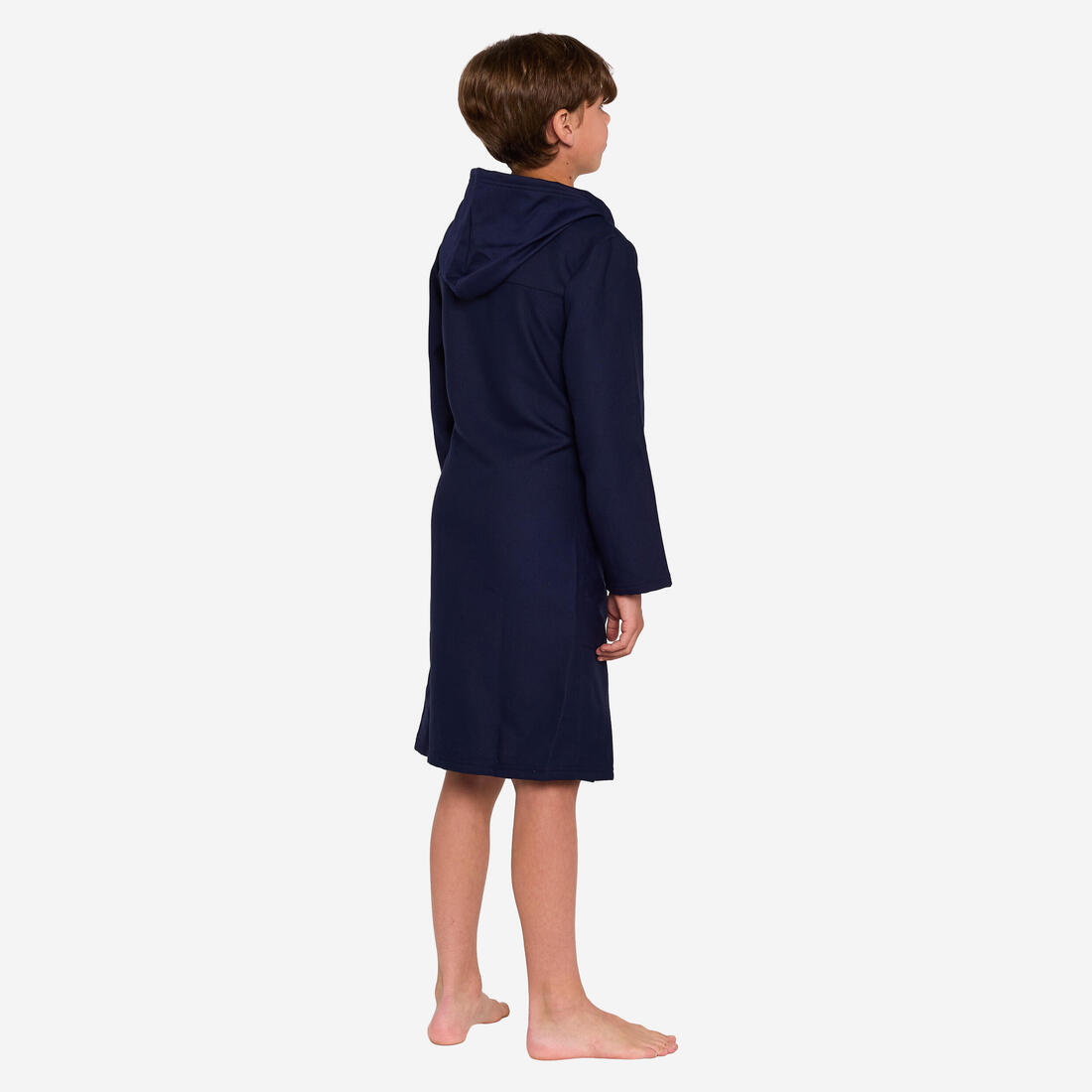 Peignoir de bain compact enfant à capuche en microfibre bleu foncé