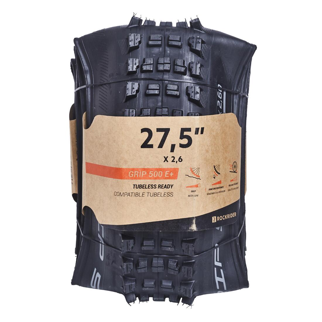 Pneu VTT Rockrider GRIP 500 E+ 27,5' x 2,6
