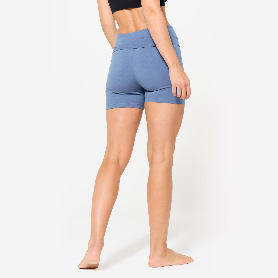 Short de yoga coton doux taille haute femme