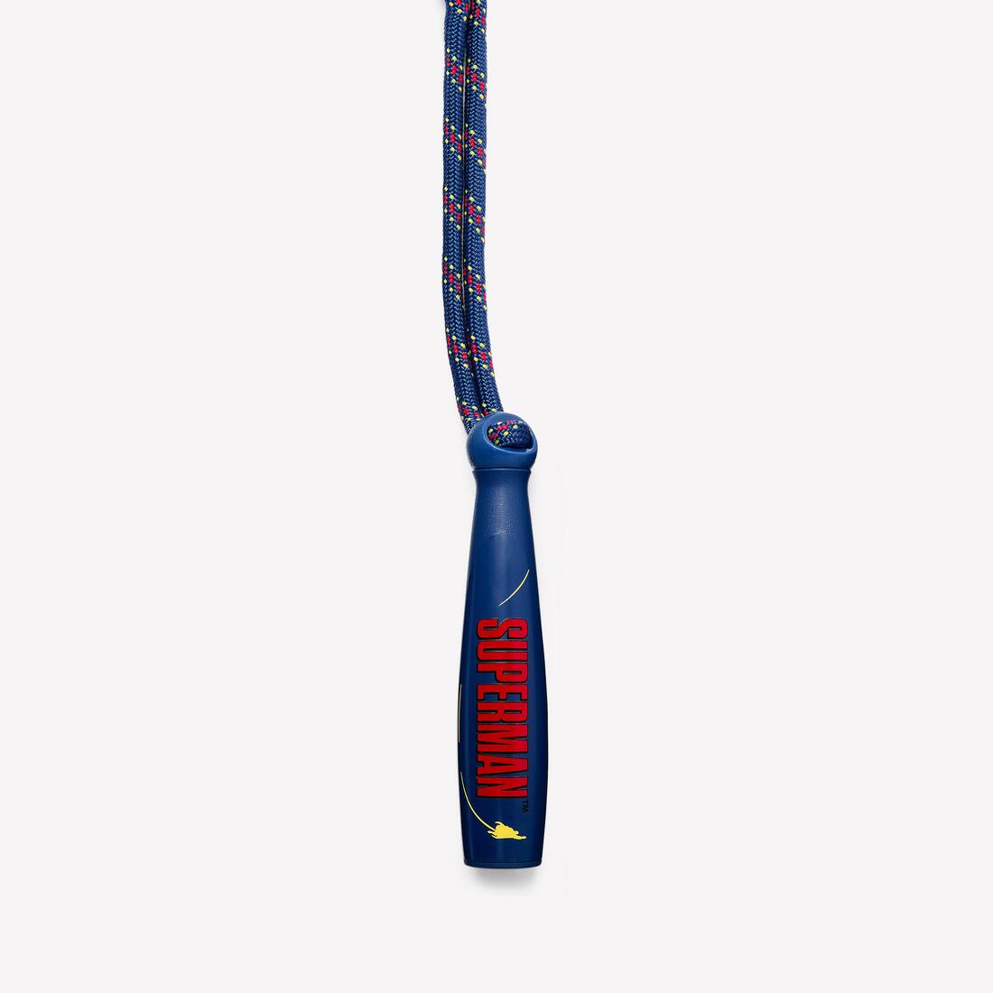 Corde à sauter réglable Superman pour enfant, bleu rouge et