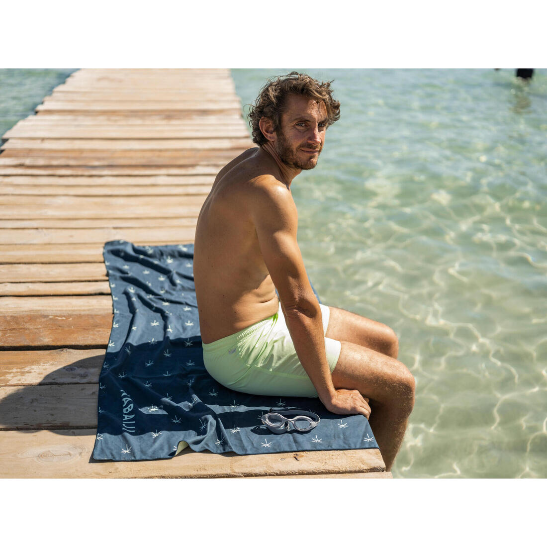 Serviette de bain microfibre imprimé taille xl 110 x 175 cm