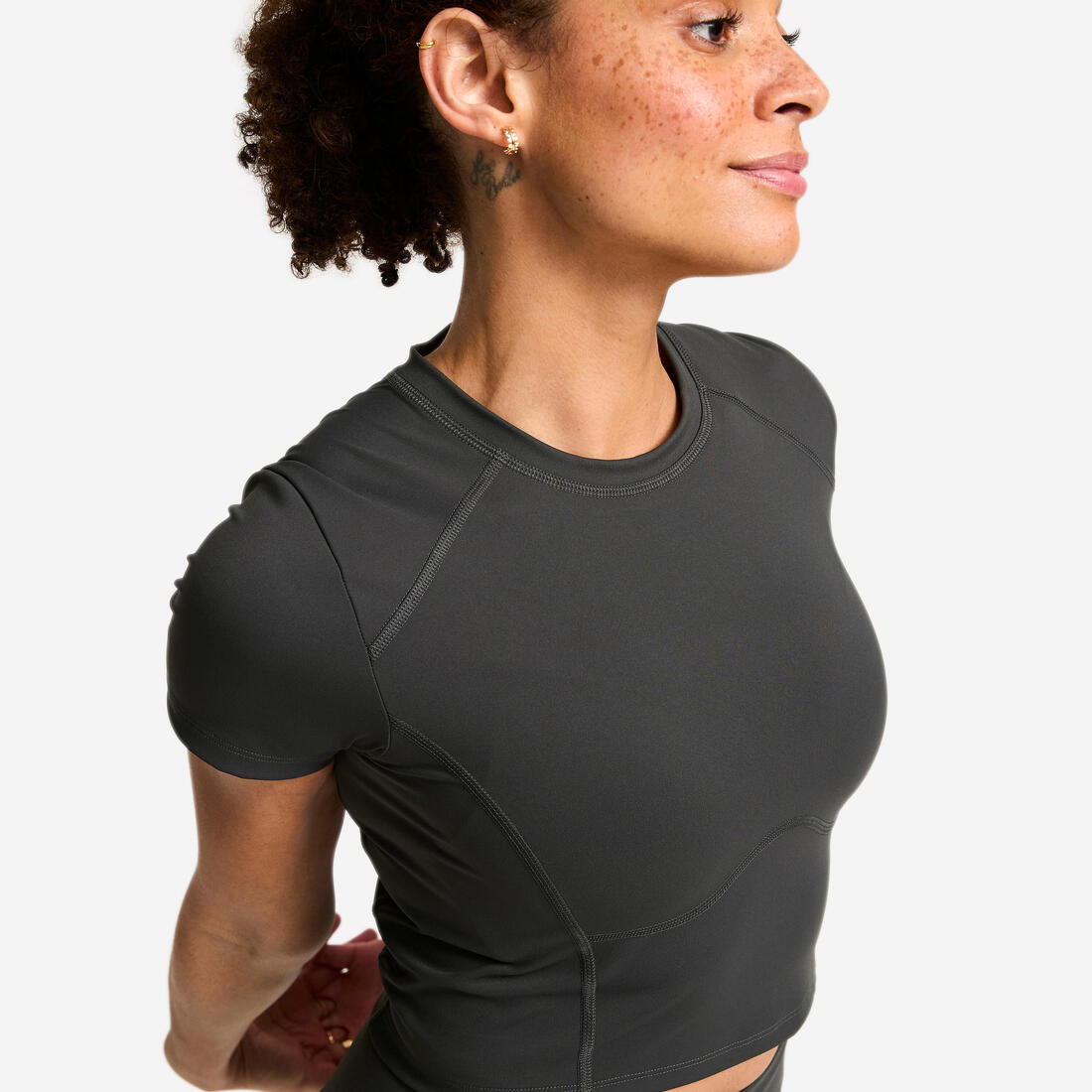 T-shirt de sport manches courtes femme, Shape foncé