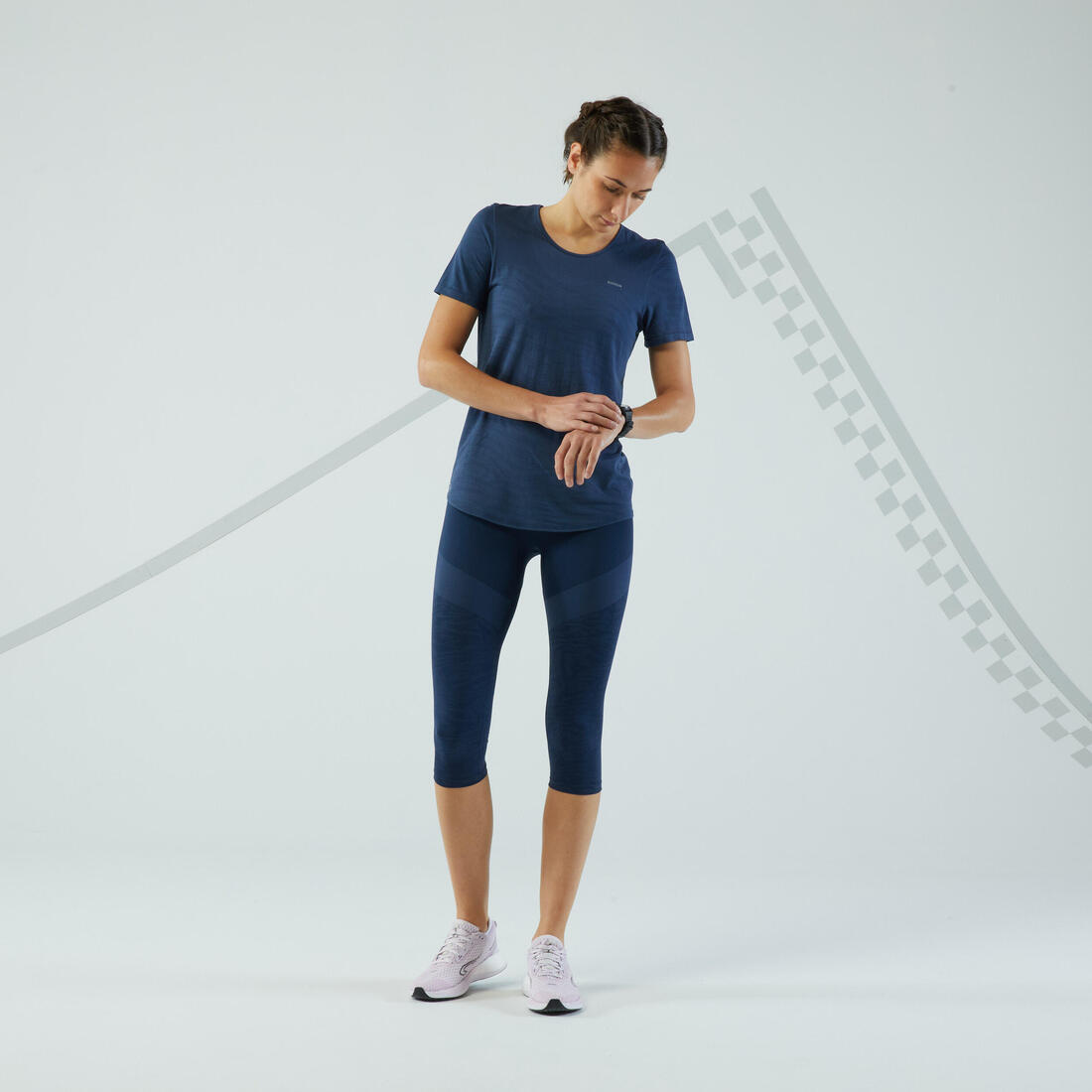 T-shirt running & trail sans couture femme - kiprun run 500 confort