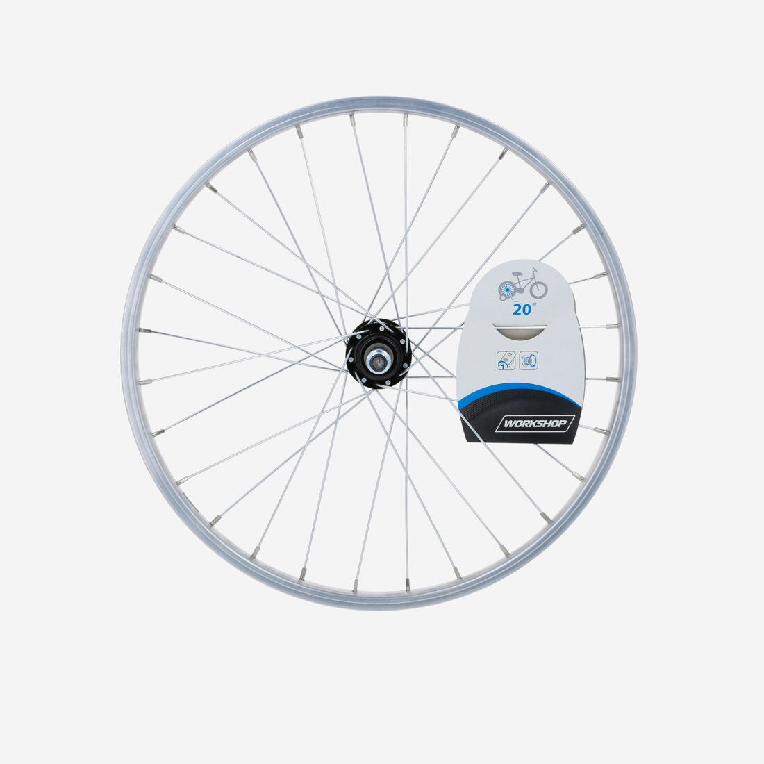 Roue vélo enfant 20 pouces arrière simple paroi roue libre argent