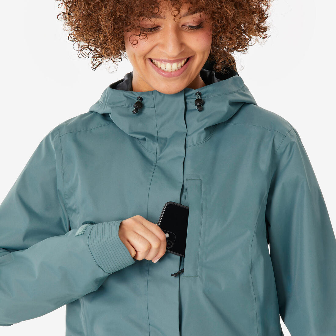 Veste de randonnée imperméable femme, NH500