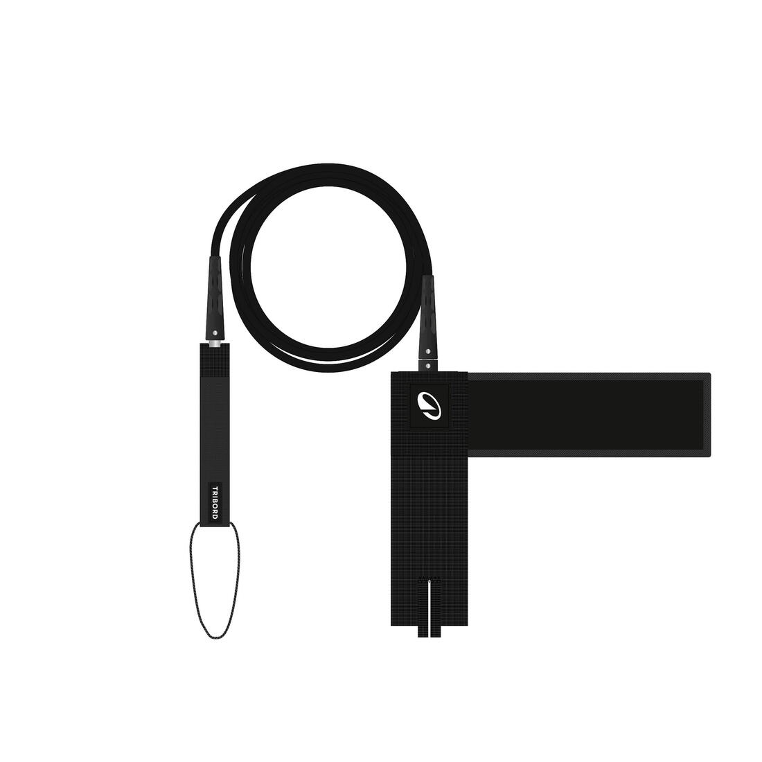 Leash surf 8' diamètre 7mm - 500 noir