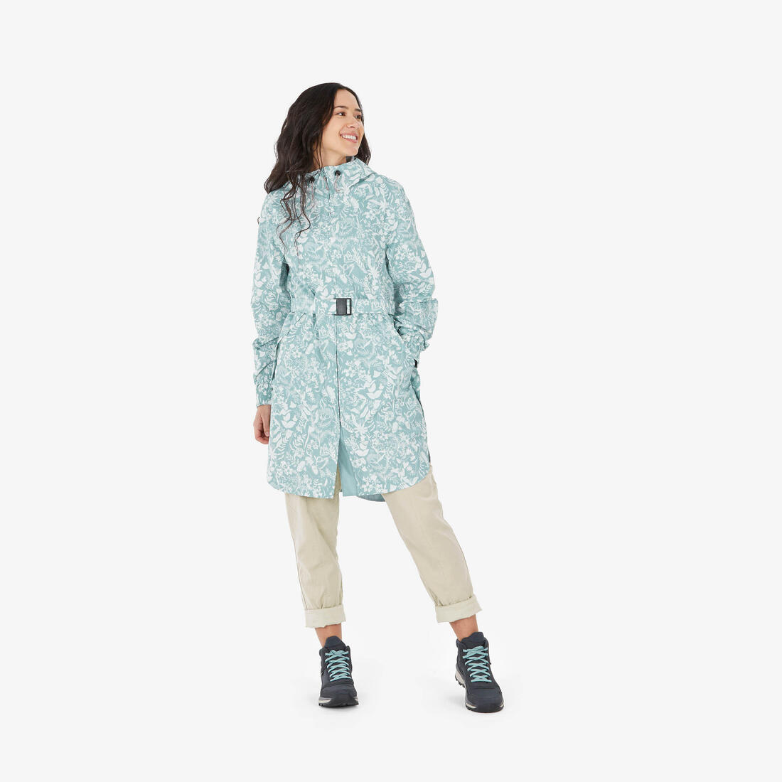 Veste longue imperméable de randonnée - Raincut Long - Femme