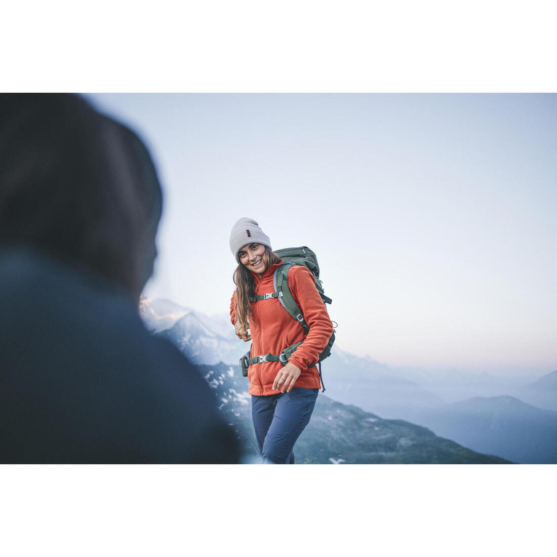 Polaire de randonnée montagne femme, MH100 full zip