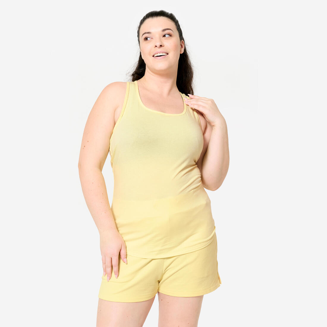 Débardeur slim col rond fitness femme