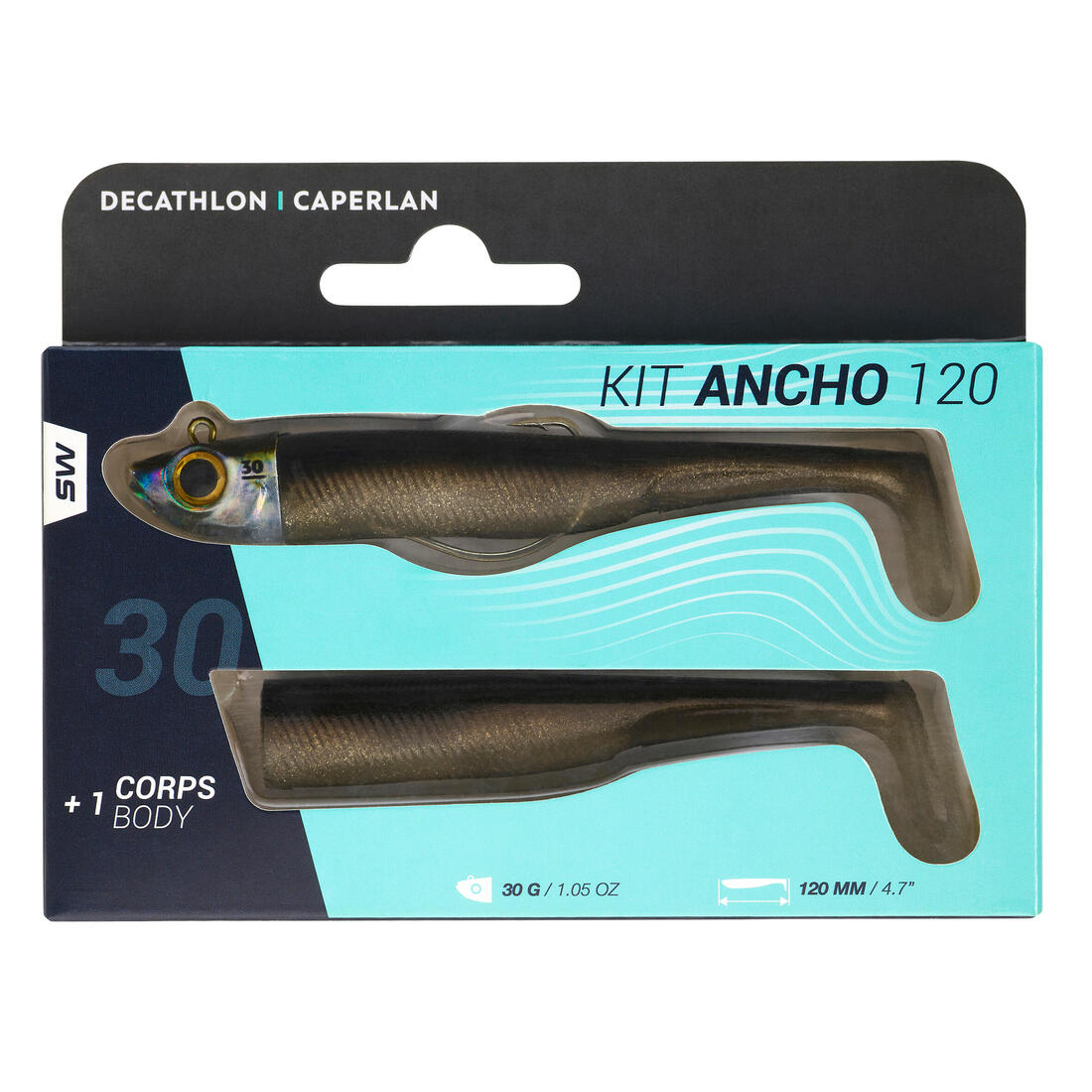 Kit leurres souples shad texan anchois ancho 120 12gr ayu en mer