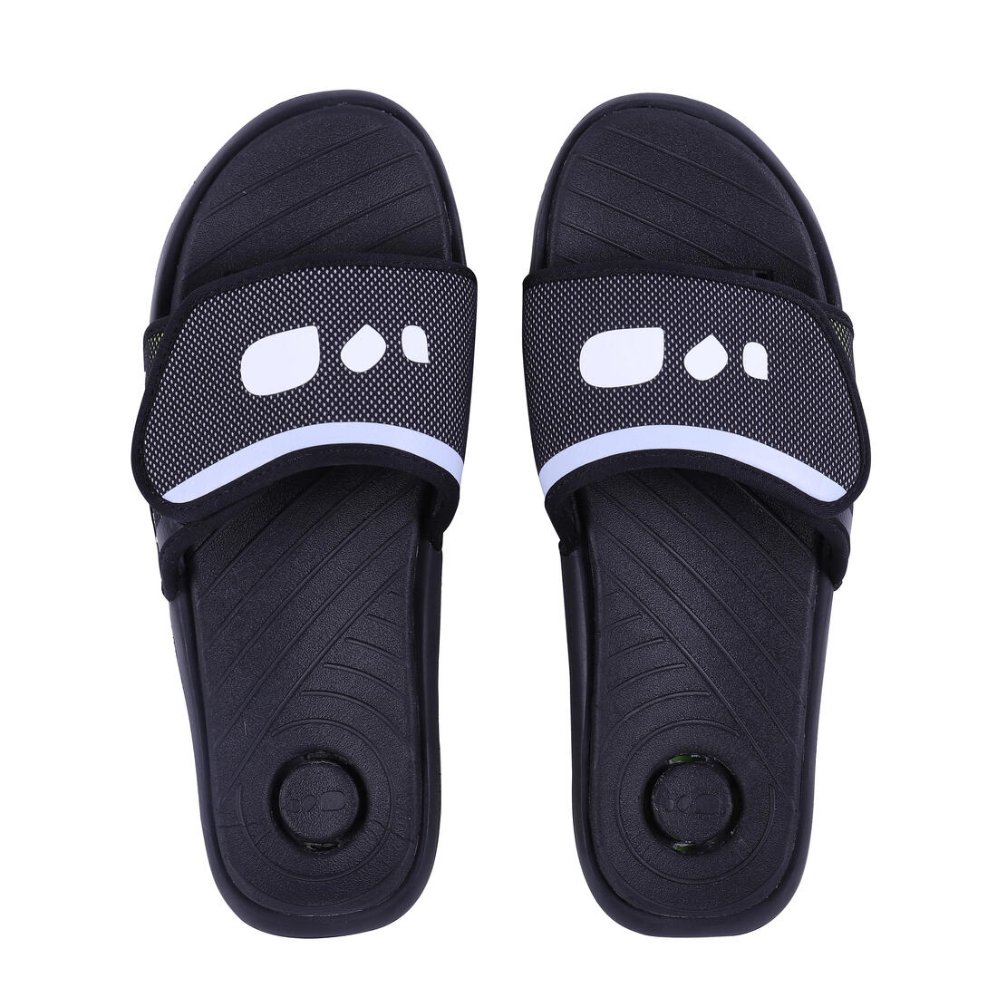 Sandale claquette piscine homme slap 900 soft noir jaune