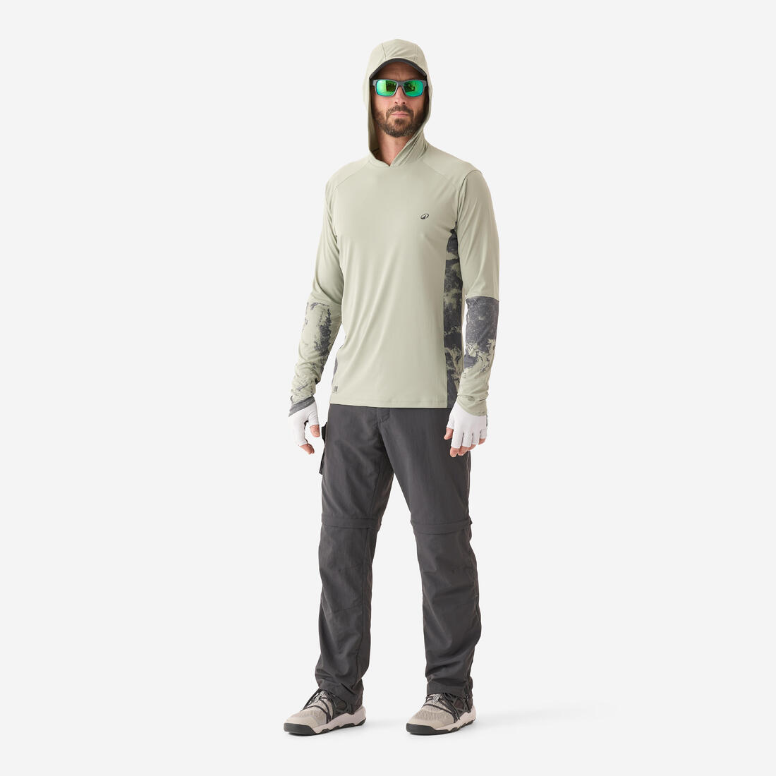 Tee-shirt de pêche anti-uv 500 capuche