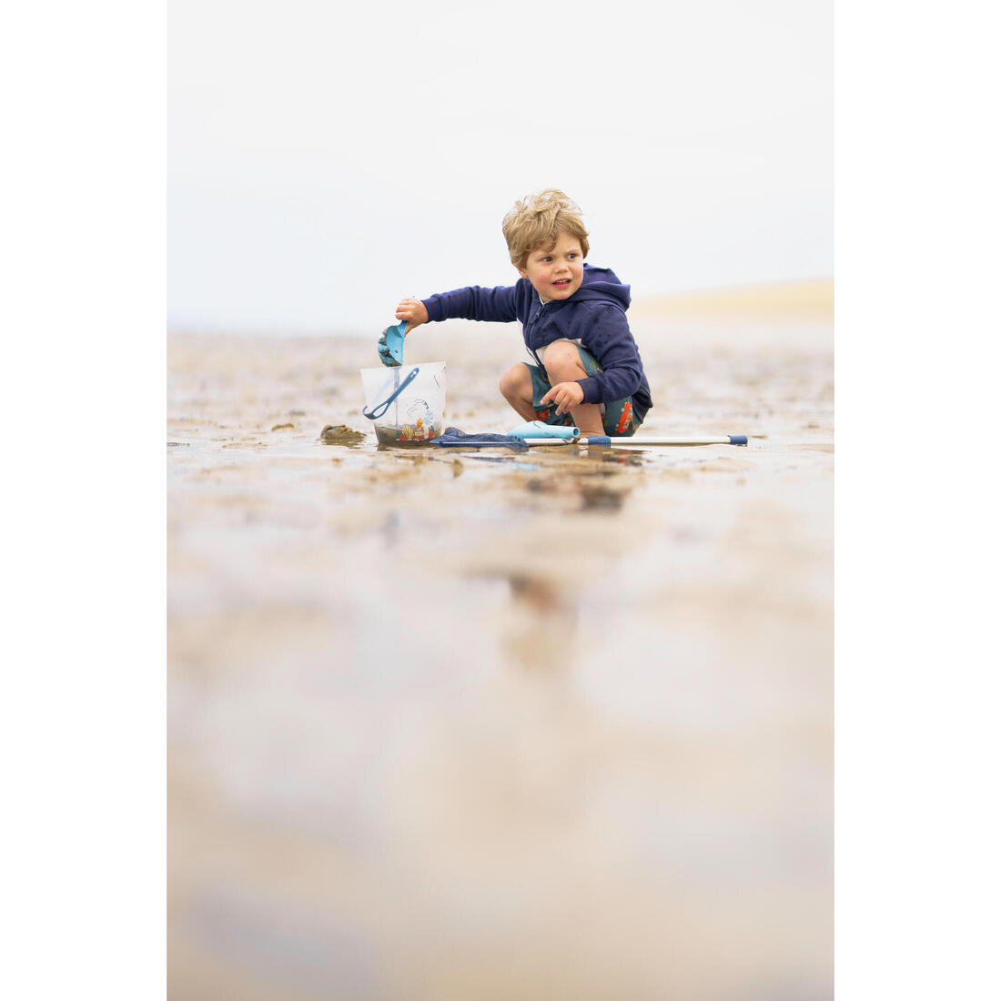 Kit découverte de la pêche seau et épuisette Menthe
