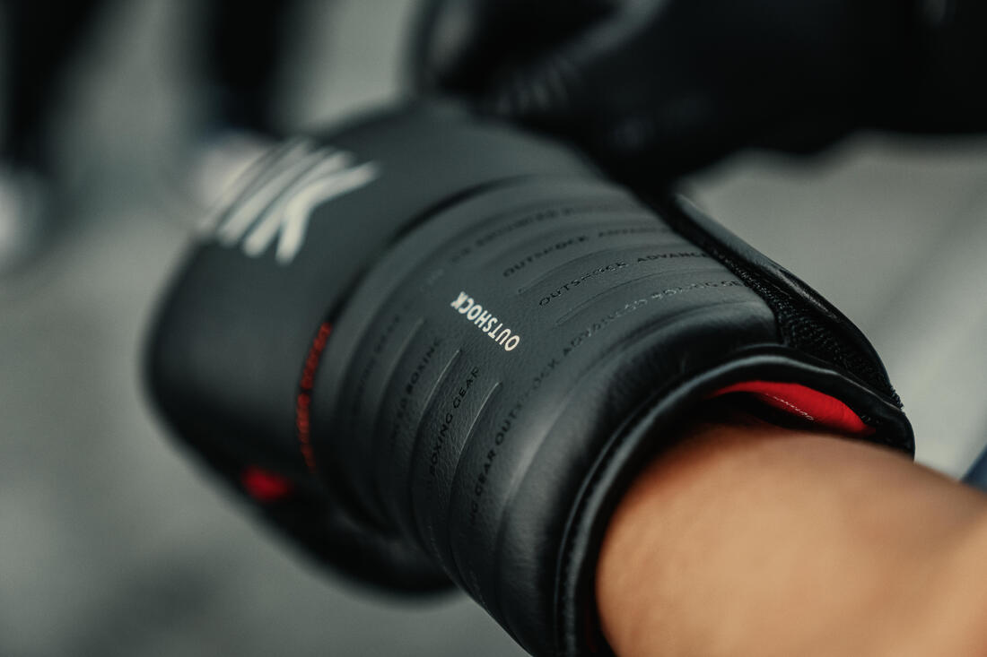 Gants de boxe avec maintien articulaire du poignet, bleu et