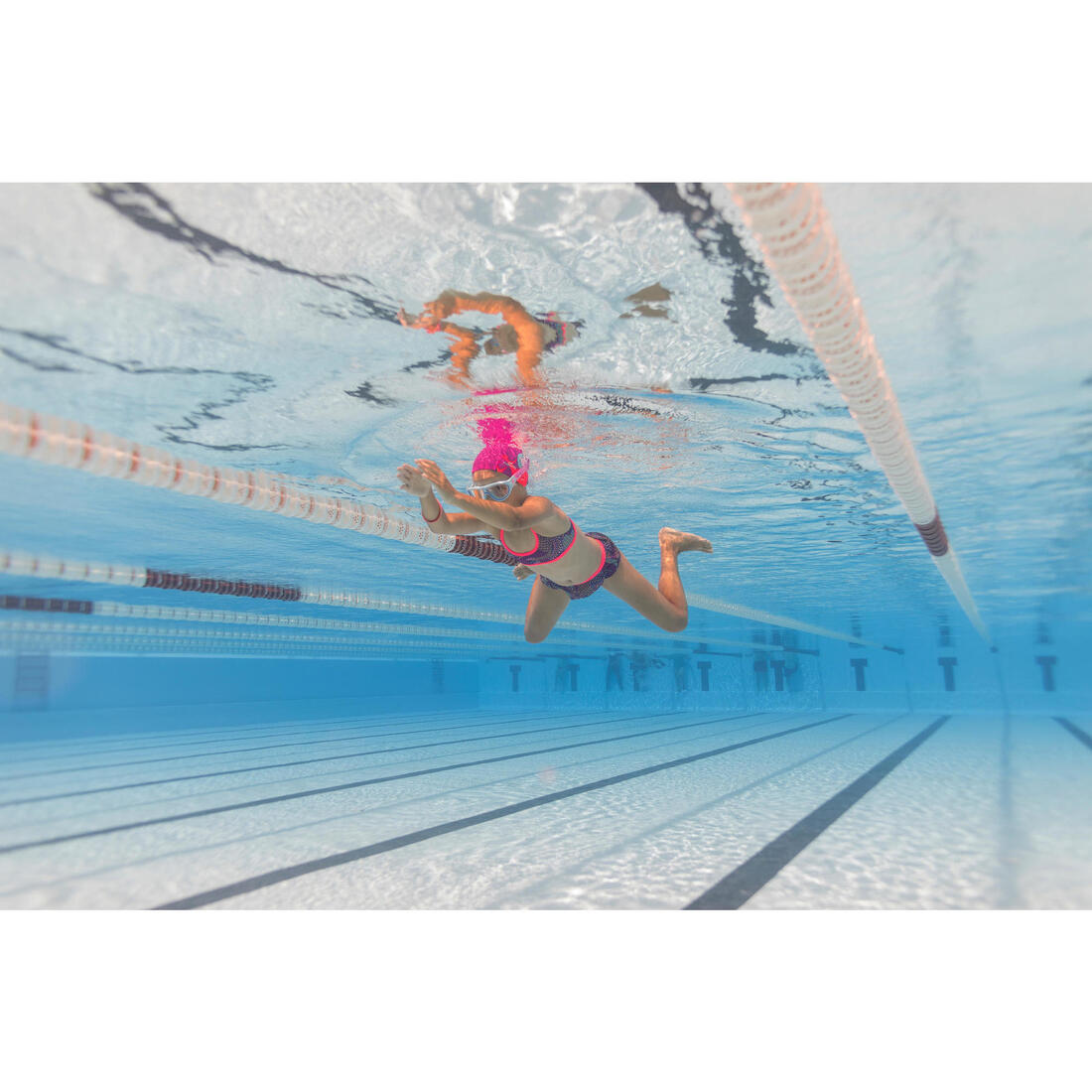 Maillot de natation fille 2 pièces Riana skirt all mask vert
