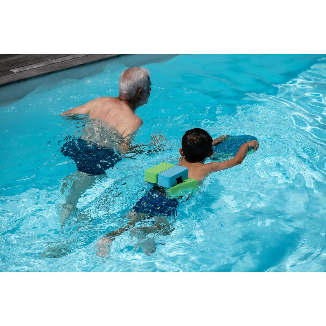 Ceinture De Natation 15-60 kg avec Pains De Mousse Bleus Verts