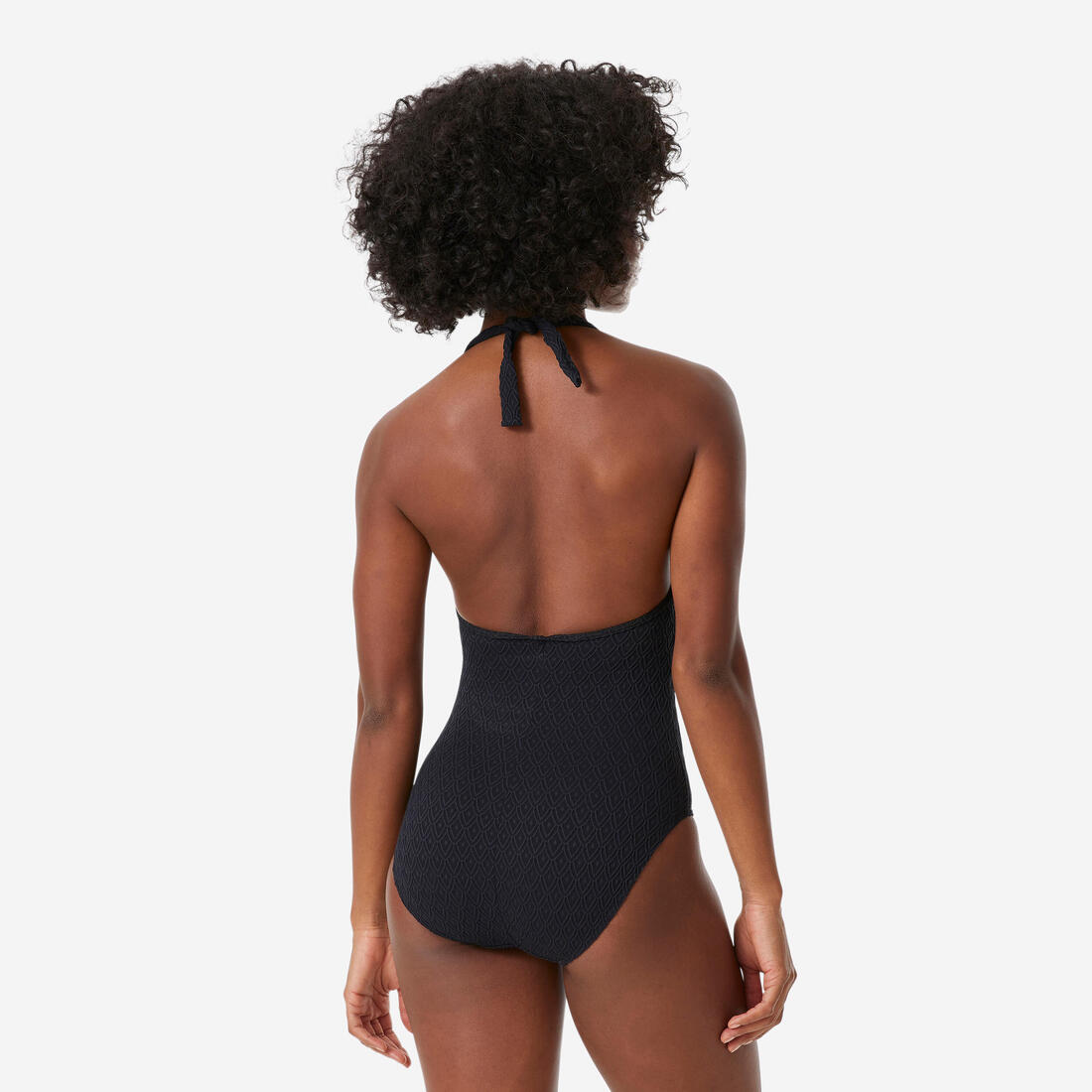 Maillot de bain une pièce foulard femme, Clea Gange noir
