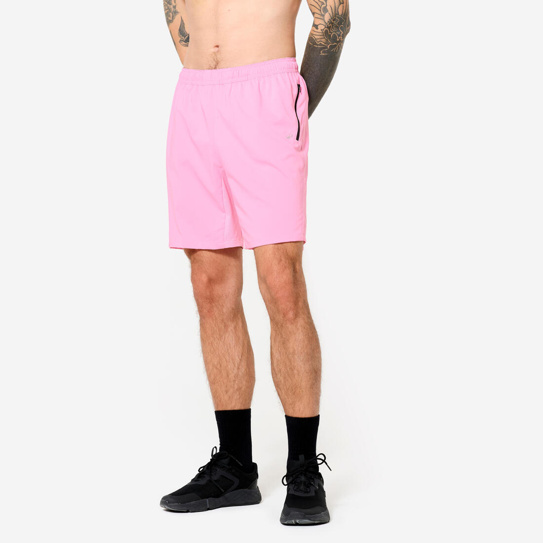 Short de fitness respirant poches zippées homme