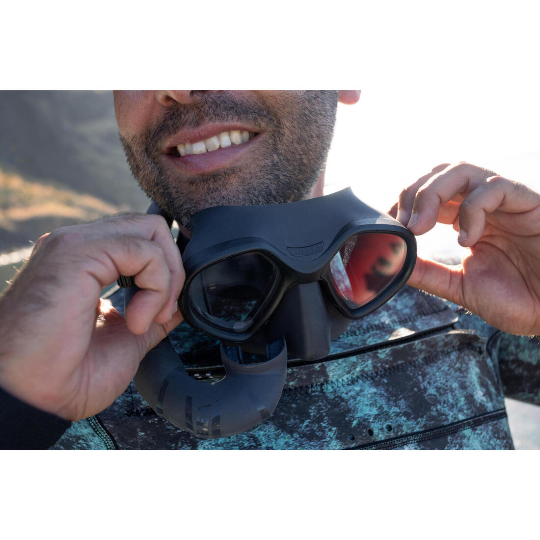 Masque apnée et chasse sous-marine anti buée petit volume - 500 dual lv noir