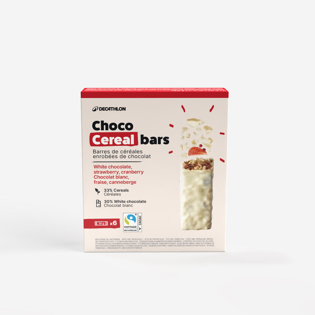 Barre de céréales coco enrobée chocolat au lait x6