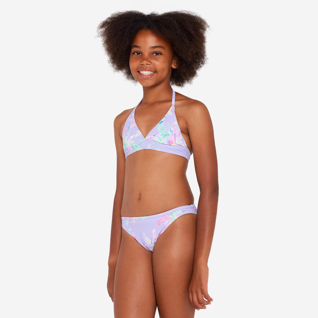 Maillot 2 pièces fleuri surf Fille - Tali